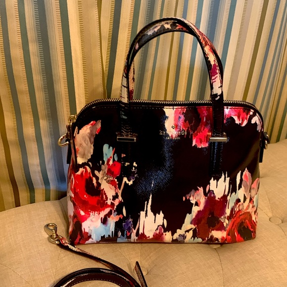 kate spade Handbags - Kate Spade Satchel with Crossbody strap Navy Watercolor